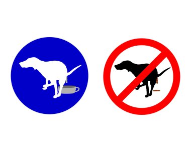 Traffic signs for dogs clipart