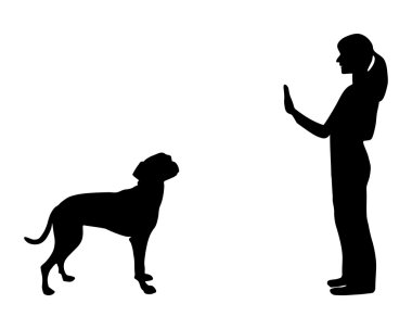 Dog training (obedience): command stop clipart