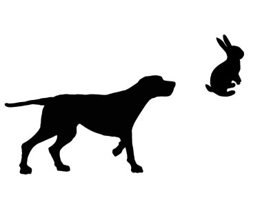 Illlustration of a setter who traces a b clipart