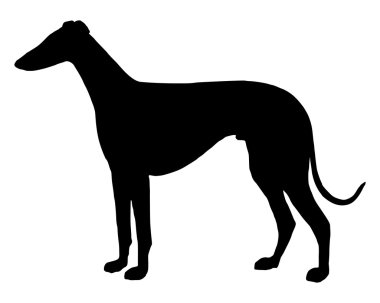 The black silhouette of a shorthaired Si clipart