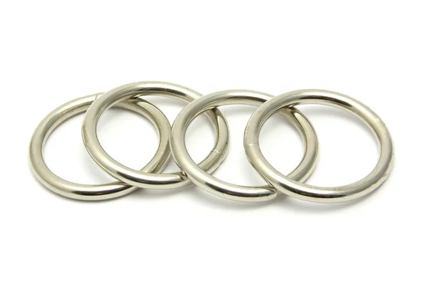 Vier Ringe aus Metall — Stockfoto