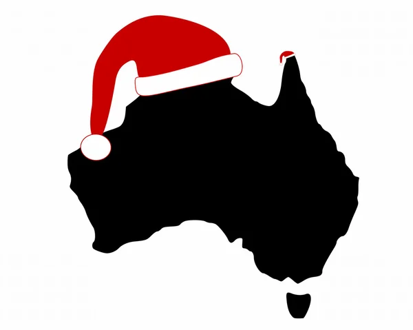 Le continent australien avec deux Santa — Photo
