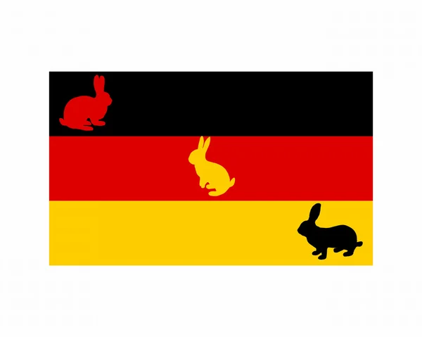 Bandera de Alemania con bunnys de Pascua — Foto de Stock