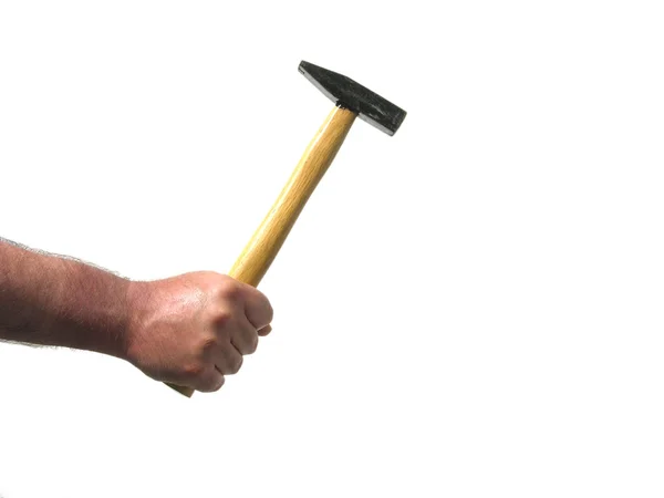 Mann hält Hammer in der Hand — Stockfoto