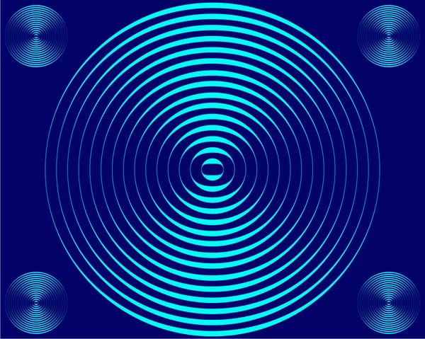 Dört küçük ve büyük bir ışık mavi circl — Stok fotoğraf