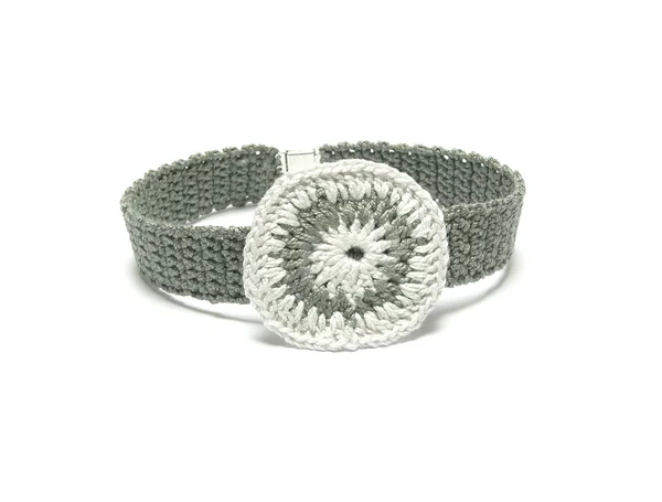 Hand worked crocheted collar with white — Stock Photo, Image