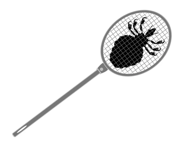 灰色虱子苍蝇拍的插图 — 图库照片