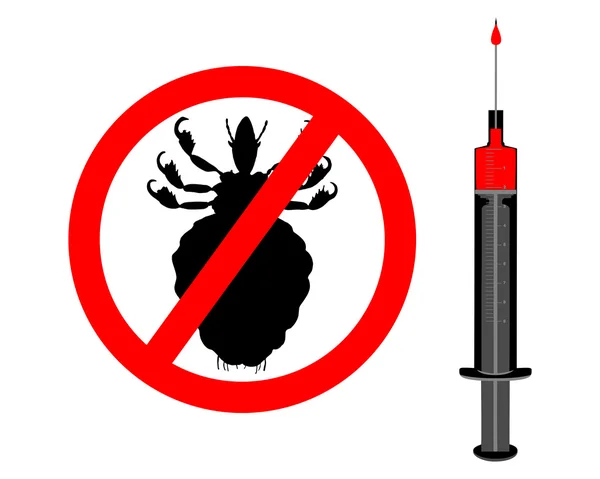 Prohibition sign for lice and inoculatio — Stock Photo, Image