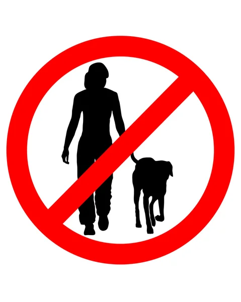 Panneau de signalisation pour marcher avec des chiens — Photo