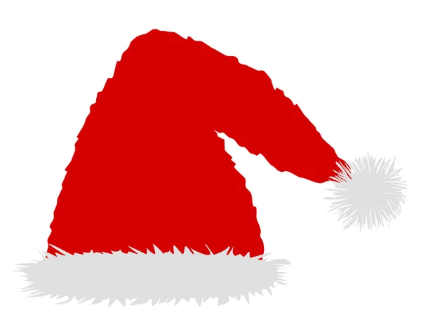 Один красный колпачок Санта-Клауса на белом — стоковое фото
