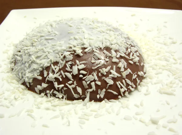 Yoğurt ve Ocak ızgarası ile Çikolatalı puding — Stok fotoğraf