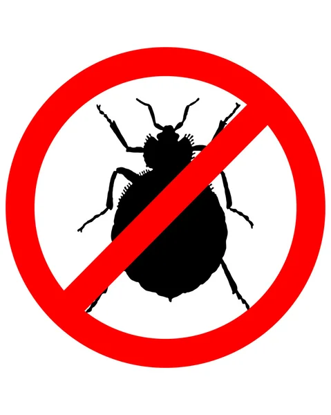 Απαγορευτικό σήμα για bedbugs σε λευκό ΒΑ — Φωτογραφία Αρχείου