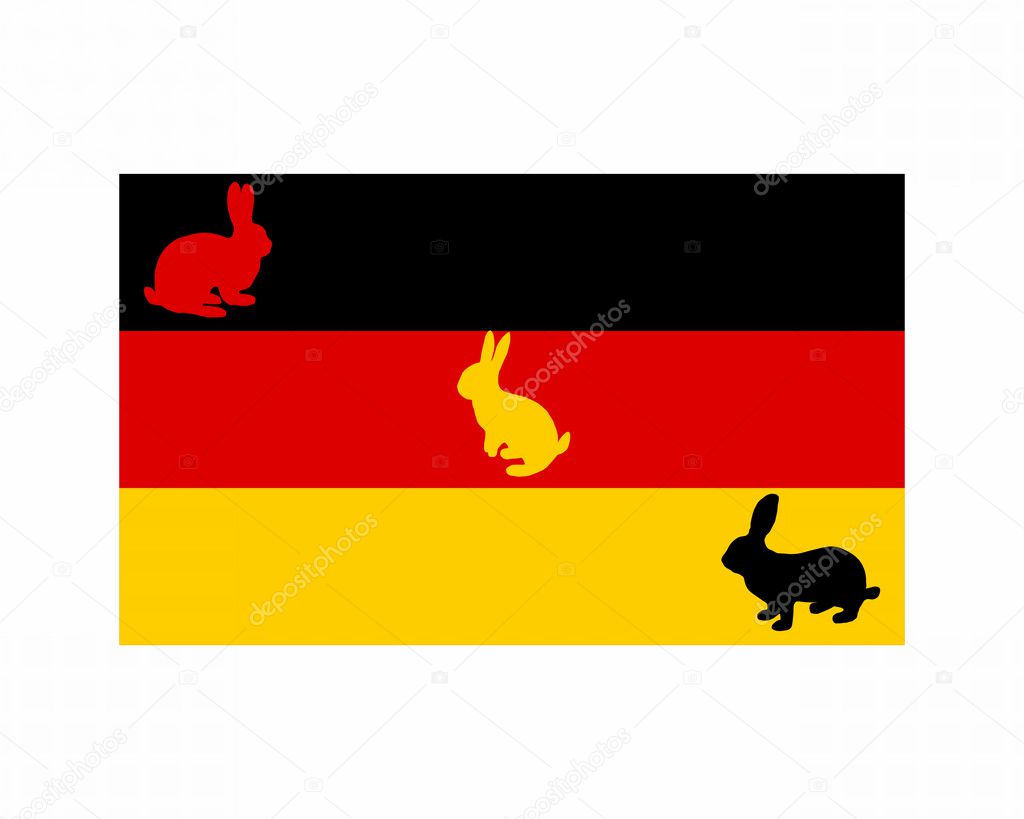 Flag of Germany with easter bunnys — Stock Photo © lantapix 1284123