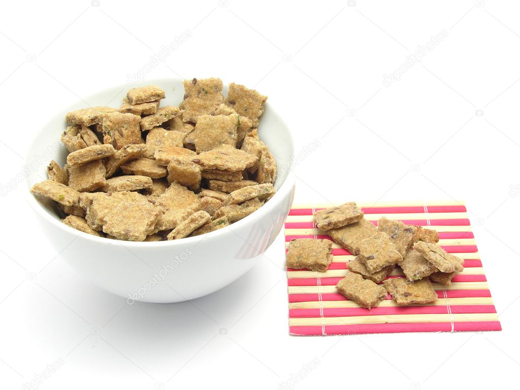 Selfmade dog cookies in a bowl of chinaw