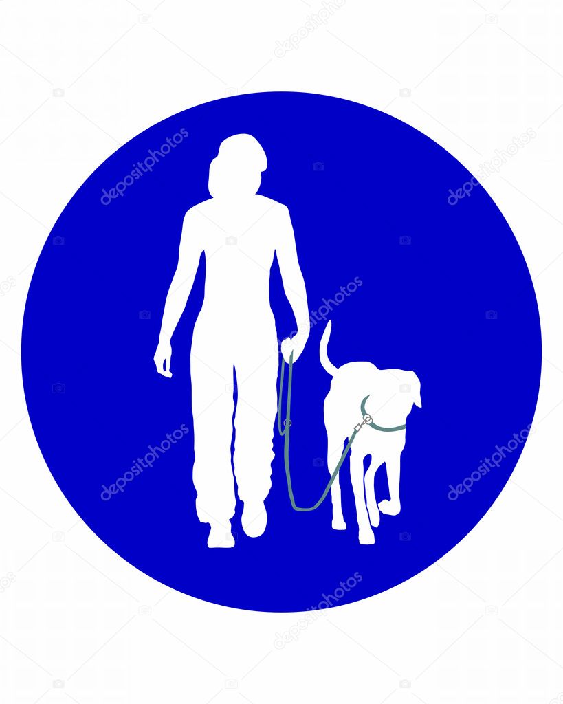 Traffic sign for with dogs