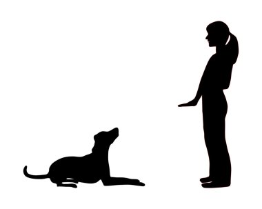 Dog training (obedience): command sit do clipart