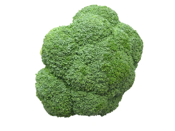Un broccoli verde izolat pe bac alb — Fotografie, imagine de stoc