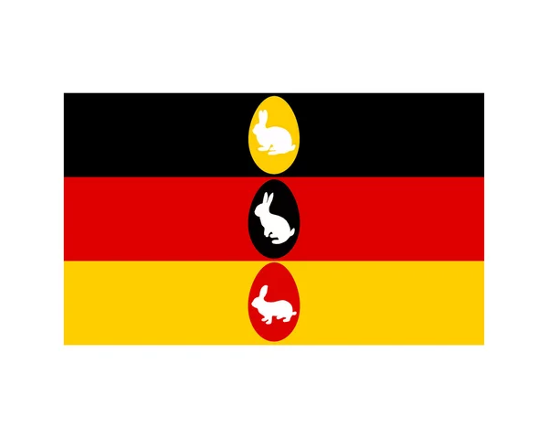 Flaga Niemiec z bunnys Wielkanoc i e — Zdjęcie stockowe