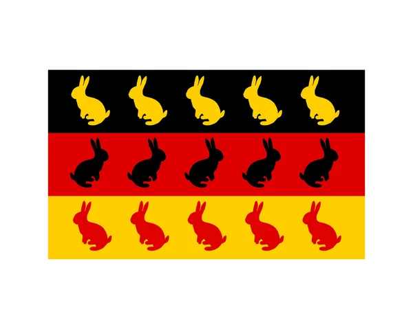 Флаг Германии с пасхальными кроликами — стоковое фото