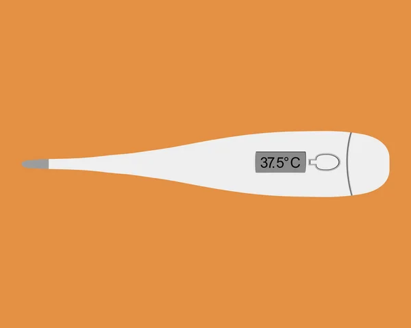 Digital clinical thermometer on orange b — Stock Photo, Image
