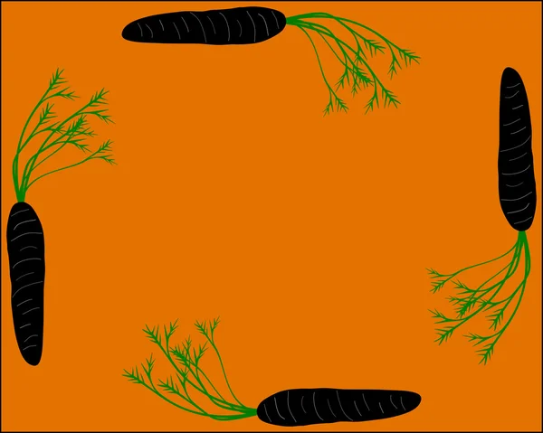 Zanahorias como marco vegetal con naranja b — Foto de Stock