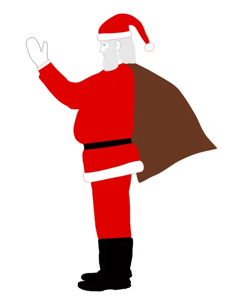 Papai Noel em seu caminho trazendo presentes — Fotografia de Stock