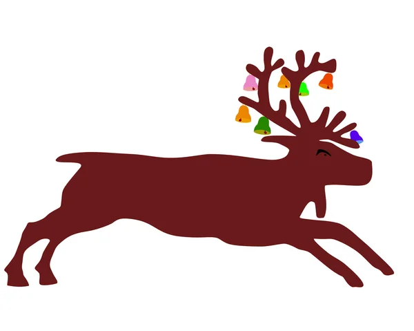 Reindeer with christmas bells — Stock Photo, Image