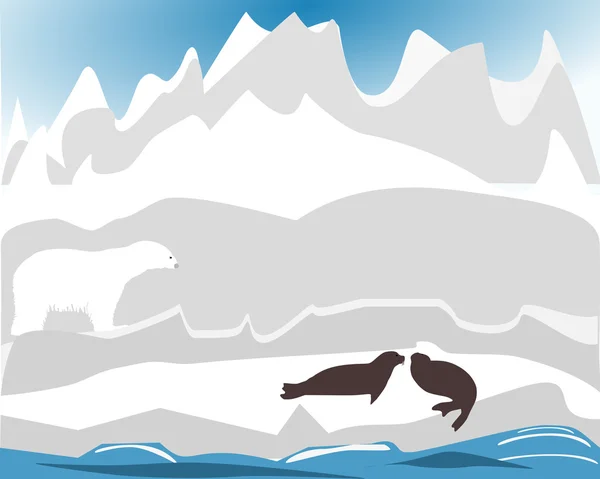 Oso polar cazando focas — Foto de Stock