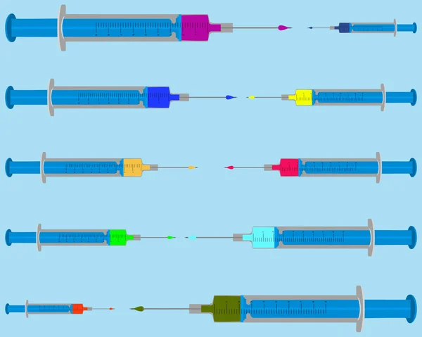 Illustration av fyllda injektioner på blu — Stockfoto