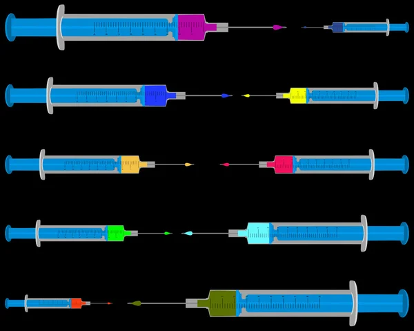 Illustration av fyllda injektioner på bla — Stockfoto