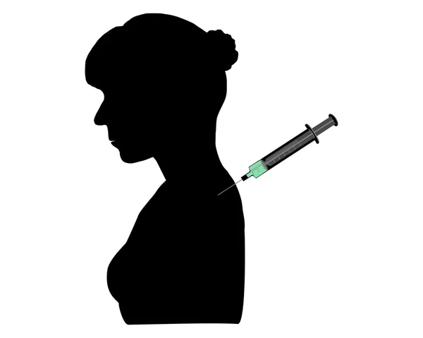 Frau lässt sich impfen — Stockfoto