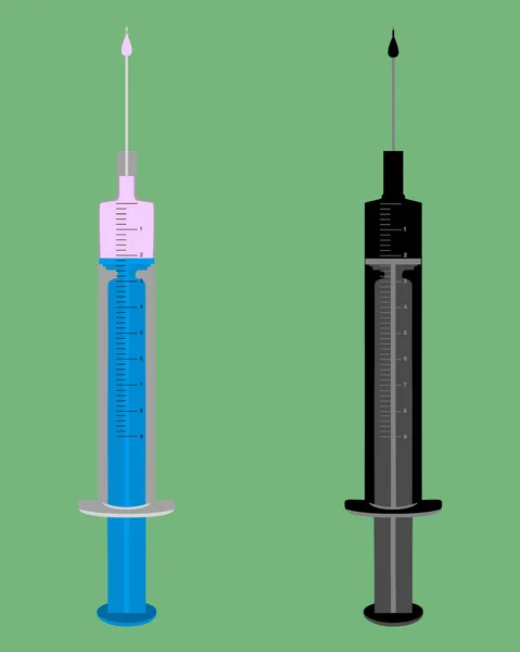两个填充注射剂的插图 — 图库照片