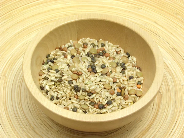 Mistura de arroz e lente — Fotografia de Stock