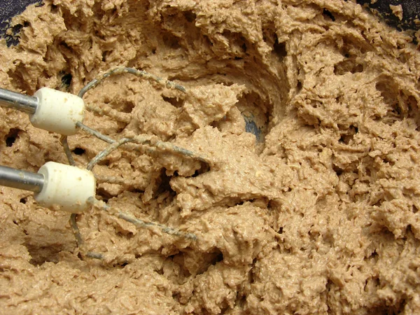 Mixed unbaken chocolate dough — Stock Photo, Image