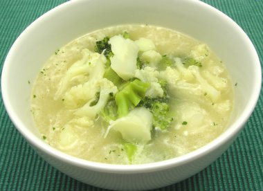 Soup with cauliflower and broccoli clipart