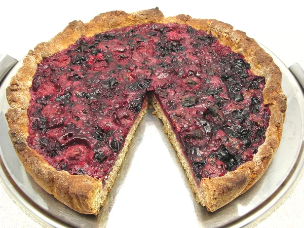 Kesilerek berry pasta kek tepsi — Stok fotoğraf