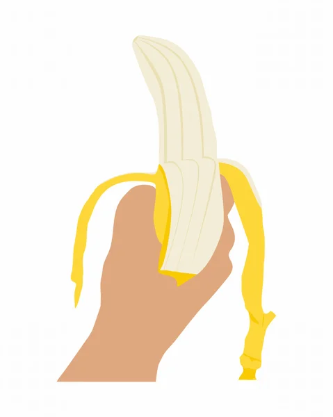 Рука зі шкуряним бананом — стокове фото
