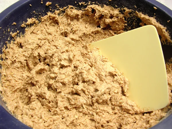 Mixed unbaken chocolate dough — Stock Photo, Image