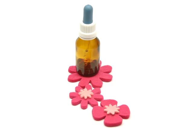 stock image Bach flower remedies and felt decoration