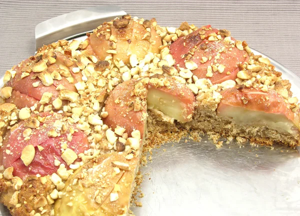 Broušená celozrnný jablečný koláč — Stock fotografie
