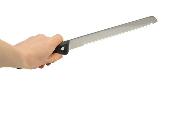 Хлебный нож с рукой — стоковое фото