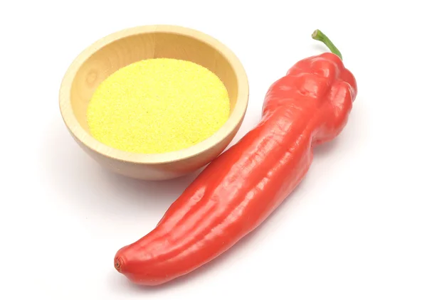 Red paprika and polenta — Stock Photo, Image