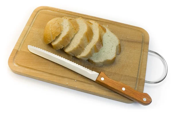 stock image Bread, chopping board and knife