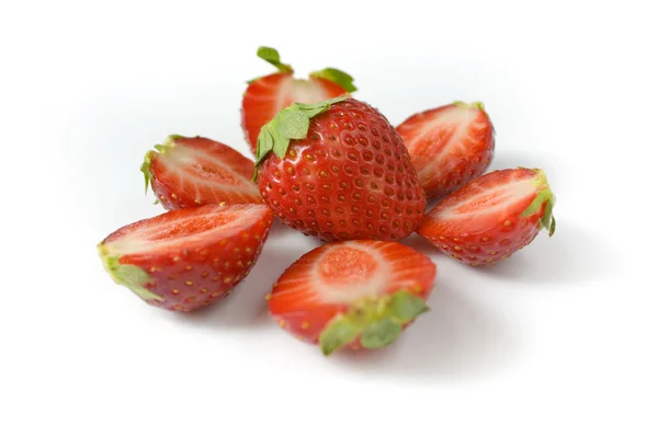 Whole strawberry and the berries — Stock Photo, Image