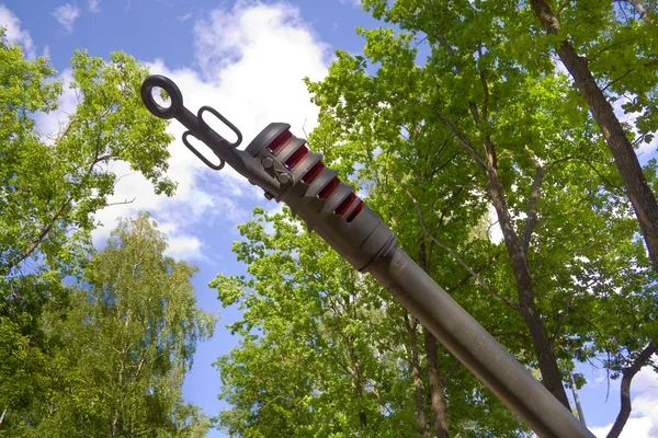 stock image The barrel of a gun directed upwards