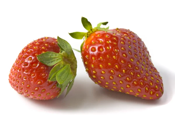 2 익은 맛 있어 딸기. 스톡 사진