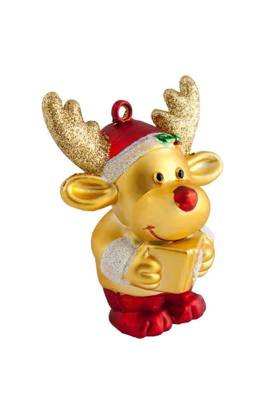 Brinquedo de rena dourada — Fotografia de Stock