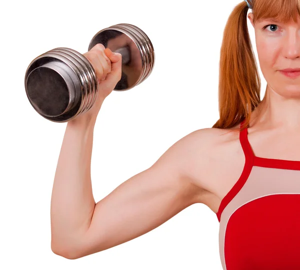 Vrouwen werken biceps — Stockfoto