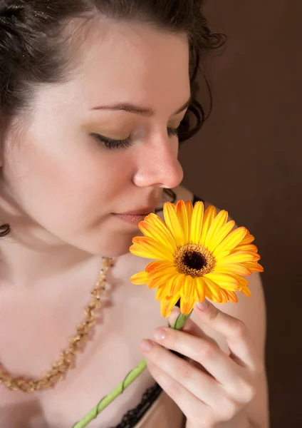 Pretty with flower — Stock Photo, Image