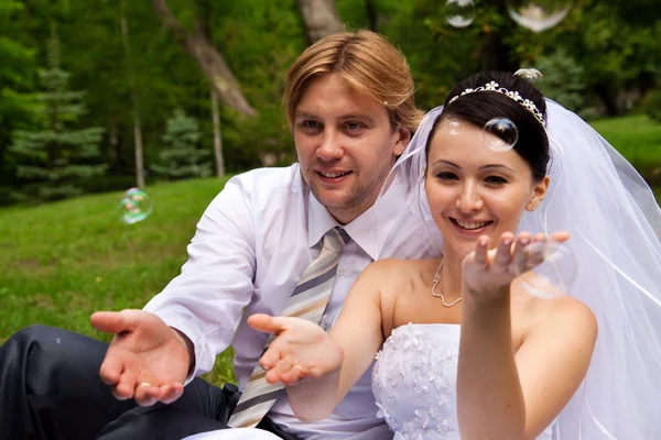 Yeni sabun köpüğü ile evli — Stok fotoğraf